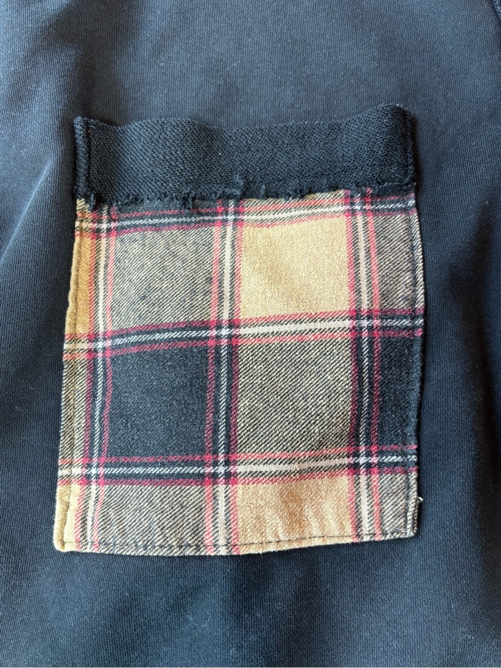 VICI Black Plaid Mixed Media Oversized Shacket Shirt Jacket Size Medium - Picture 7 of 12